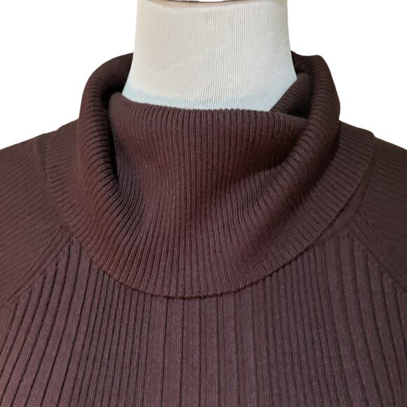 Vintage Y2K Ribbed Turtleneck Drape Neck - Picture 2 of 5